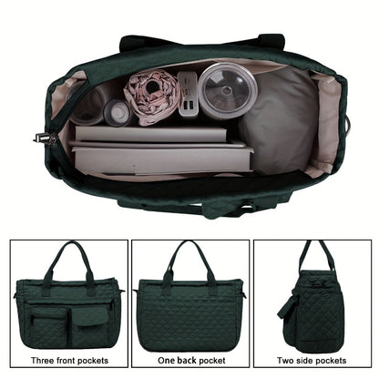 Tote Bag for Women – 6 Colors, Nylon, Quilted, Adjustable Strap – alternate view