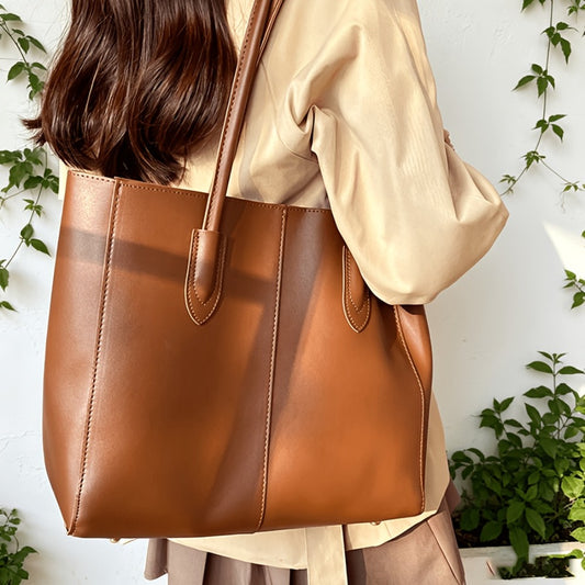 Tote Bag for Women – PU Leather, Large Capacity, for Travel & Work – front view