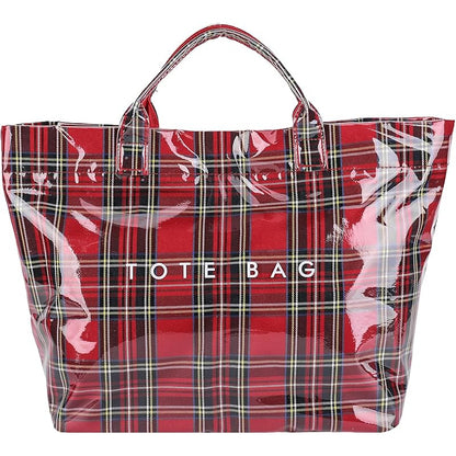 Tote Bag for Women – PVC, Christmas Plaid Pvc Zipper Holiday – detail view 15