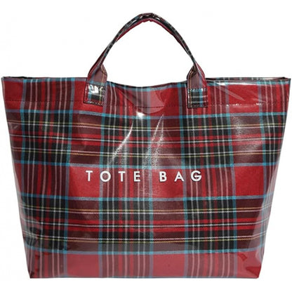 Tote Bag for Women – PVC, Christmas Plaid Pvc Zipper Holiday – detail view 14