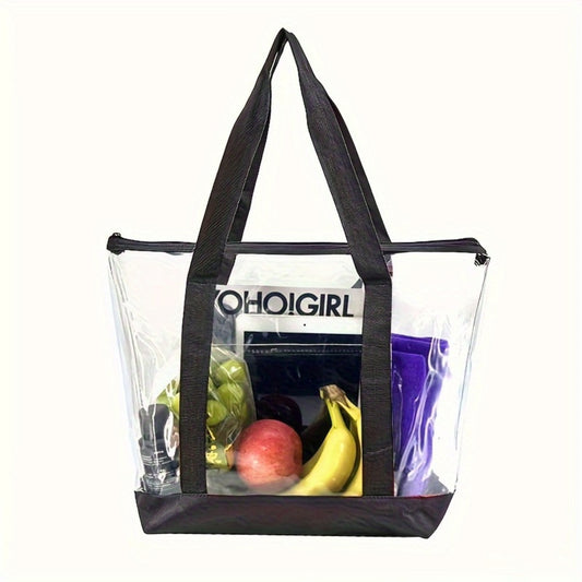 Tote Bag for Women – PVC, Clear, Transparent, for Travel – front view