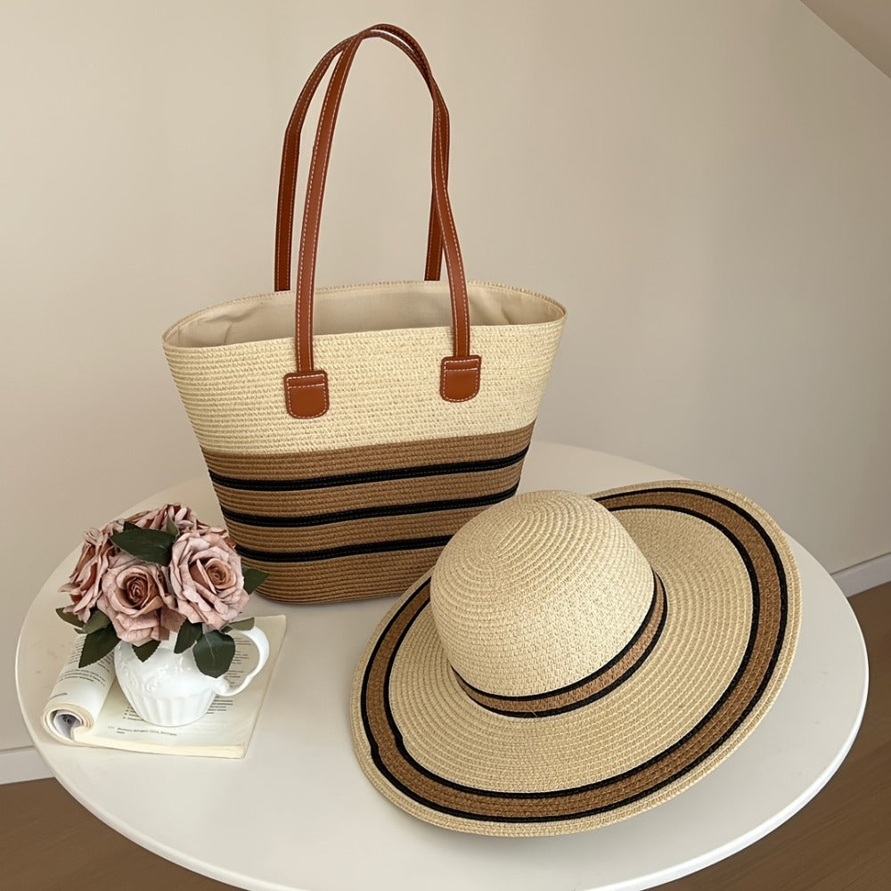 Tote Bag for Women – 6 Colors, Straw, Large Capacity, for Travel – detail view 8