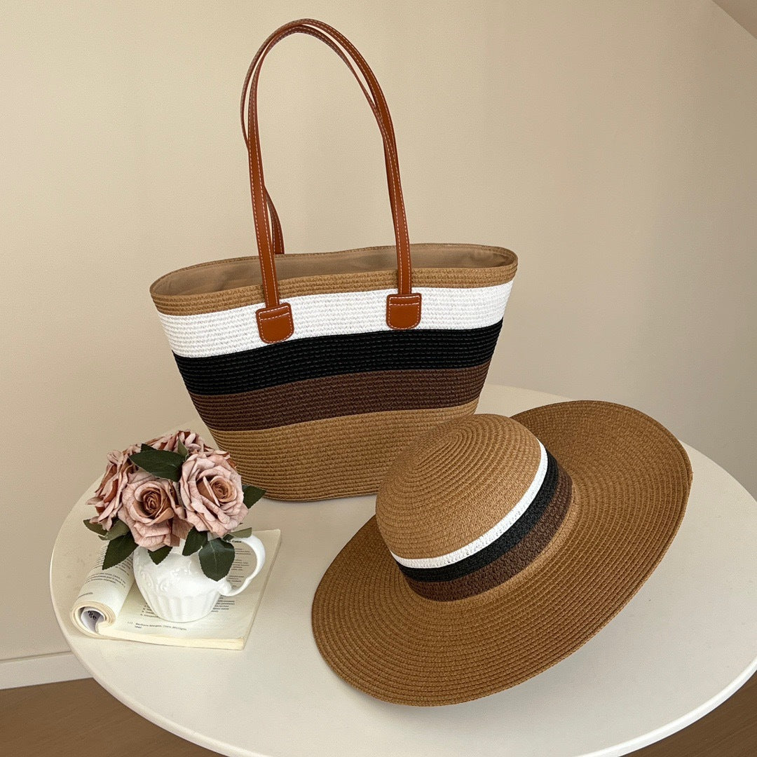 Tote Bag for Women – 6 Colors, Straw, Large Capacity, for Travel – detail view 3