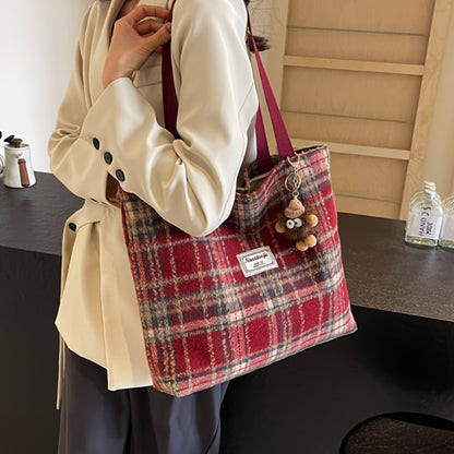 Tote Bag for Women – for Travel & Everyday Use, Checkered Medium Casual Campus Sweet – detail view 13