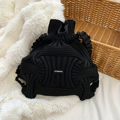 Tote Bag for Women – for Travel & Everyday Use, Knitted Top Handle Korean Aesthetic – alternate view