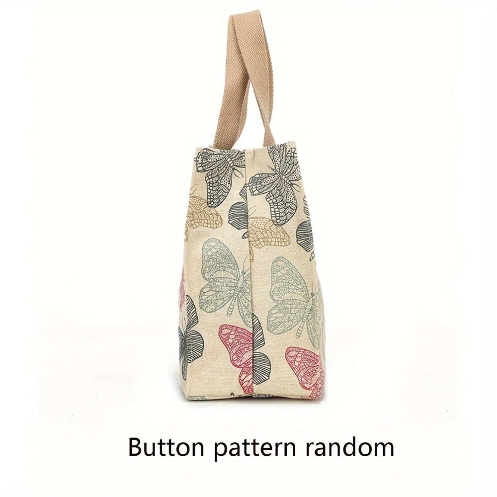 Tote Bag for Women – for Travel & Work, Butterfly Lunch Insulated Bento Aesthetic – detail view 10