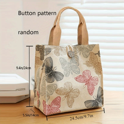 Tote Bag for Women – for Travel & Work, Butterfly Lunch Insulated Bento Aesthetic – detail view 4