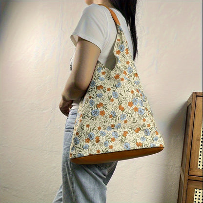 Tote Bag for Women – Vintage Floral Spacious Magnetic Closure – detail view 10