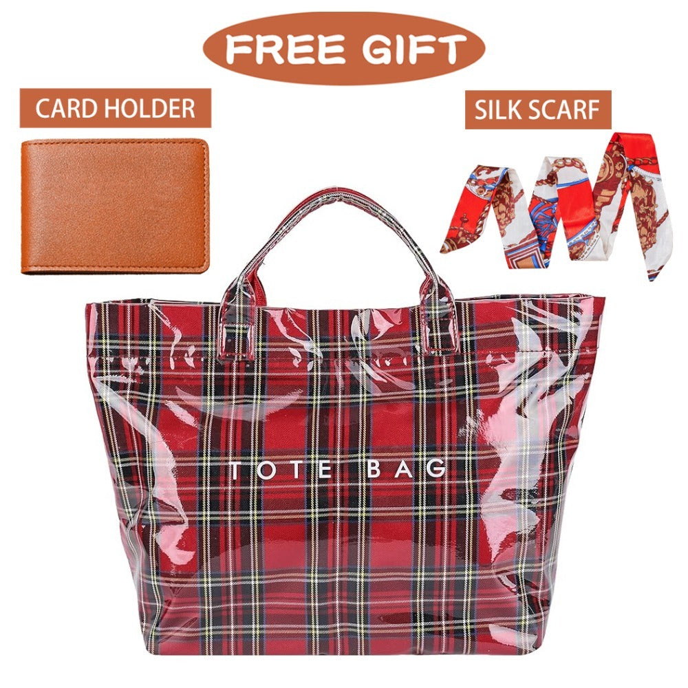 Tote Bag for Women – for Work, Large Plastic Stylish Letter Print – detail view 19