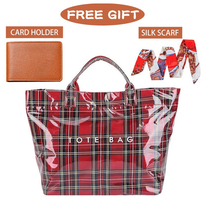 Tote Bag for Women – for Work, Large Plastic Stylish Letter Print – detail view 19