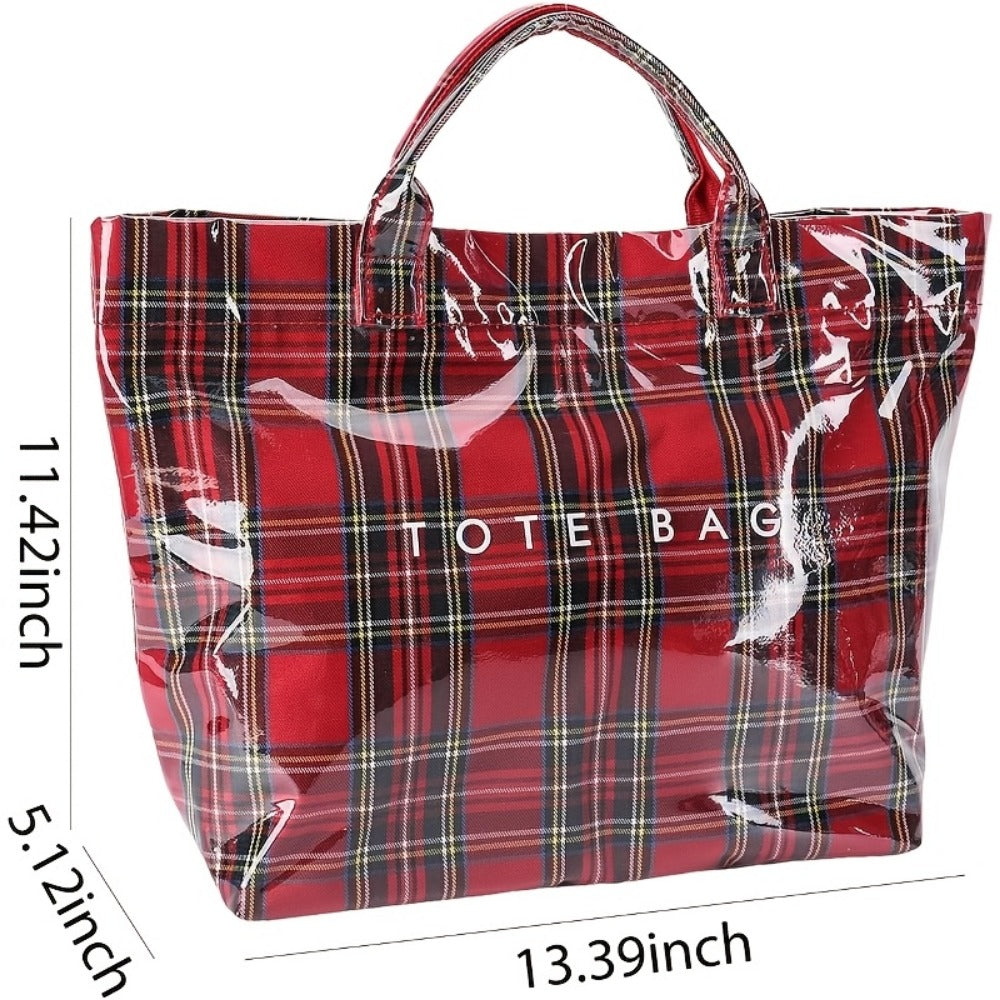 Tote Bag for Women – for Work, Large Plastic Stylish Letter Print – detail view 20