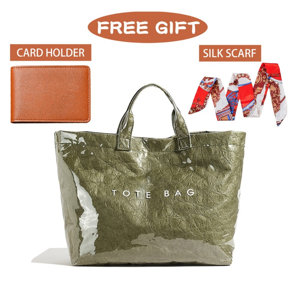 Tote Bag for Women – for Work, Large Plastic Stylish Letter Print – detail view 11