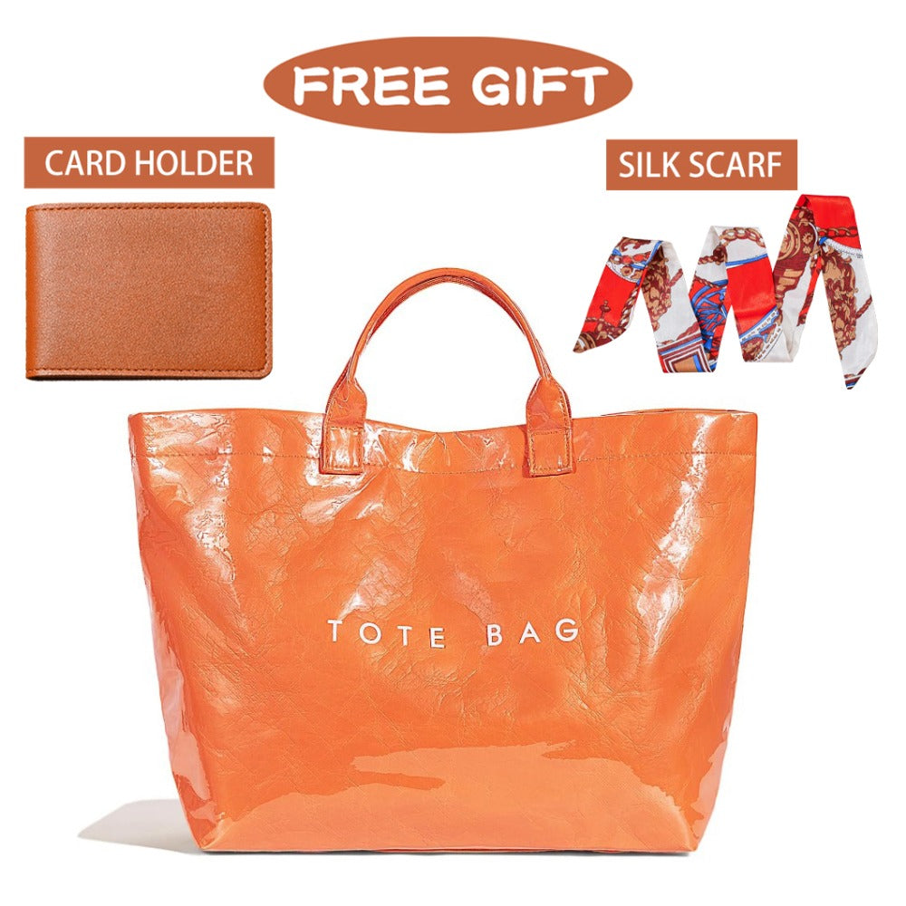 Tote Bag for Women – for Work, Large Plastic Stylish Letter Print – alternate view