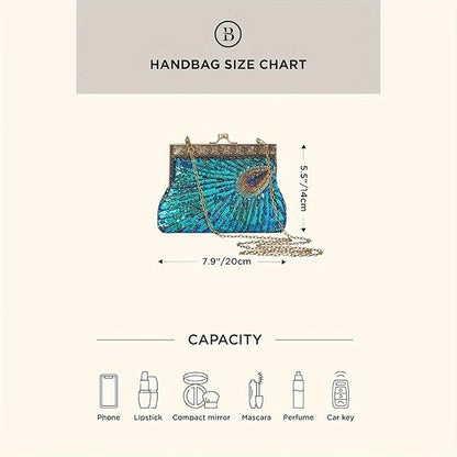 Women's Wallet – 1920s Flapper Peacock Clutch Vintage – detail view 2