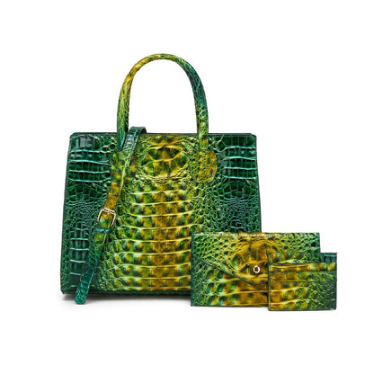 Women's Wallet – 3-Piece, Piece Crocodile Pattern Set Clutch – detail view 24