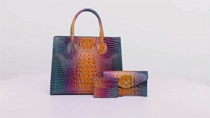 Women's Wallet – 3-Piece, Piece Crocodile Pattern Set Clutch – detail view 19