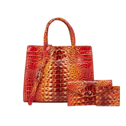 Women's Wallet – 3-Piece, Piece Crocodile Pattern Set Clutch – detail view 23