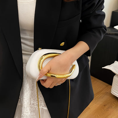 Women's Wallet – Acrylic Evening Clutch Golden Metal – detail view 11