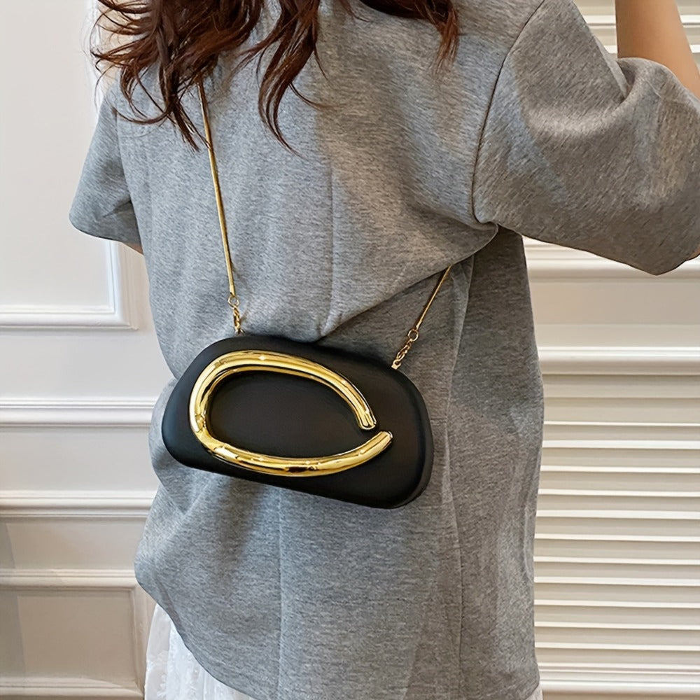 Women's Wallet – Acrylic Evening Clutch Golden Metal – detail view 16