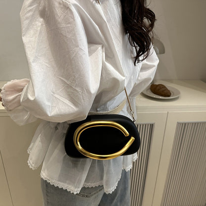 Women's Wallet – Acrylic Evening Clutch Golden Metal – detail view 17
