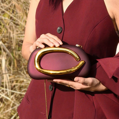 Women's Wallet – Acrylic Evening Clutch Golden Metal – detail view 21