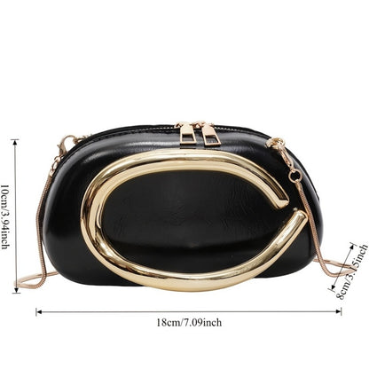 Women's Wallet – Acrylic Evening Clutch Golden Metal – detail view 3