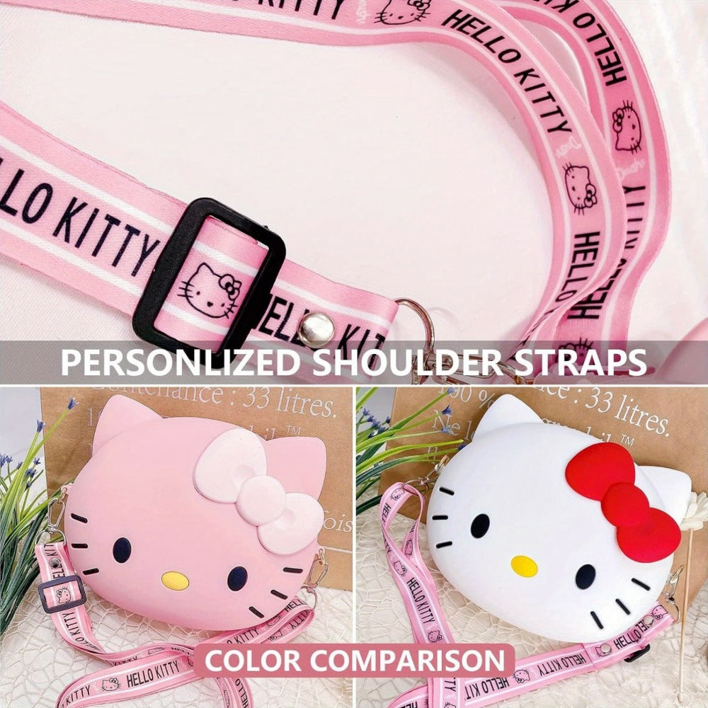 Women's Wallet – Adjustable Strap, Cute Kitty Anime Cat Coin – detail view 6