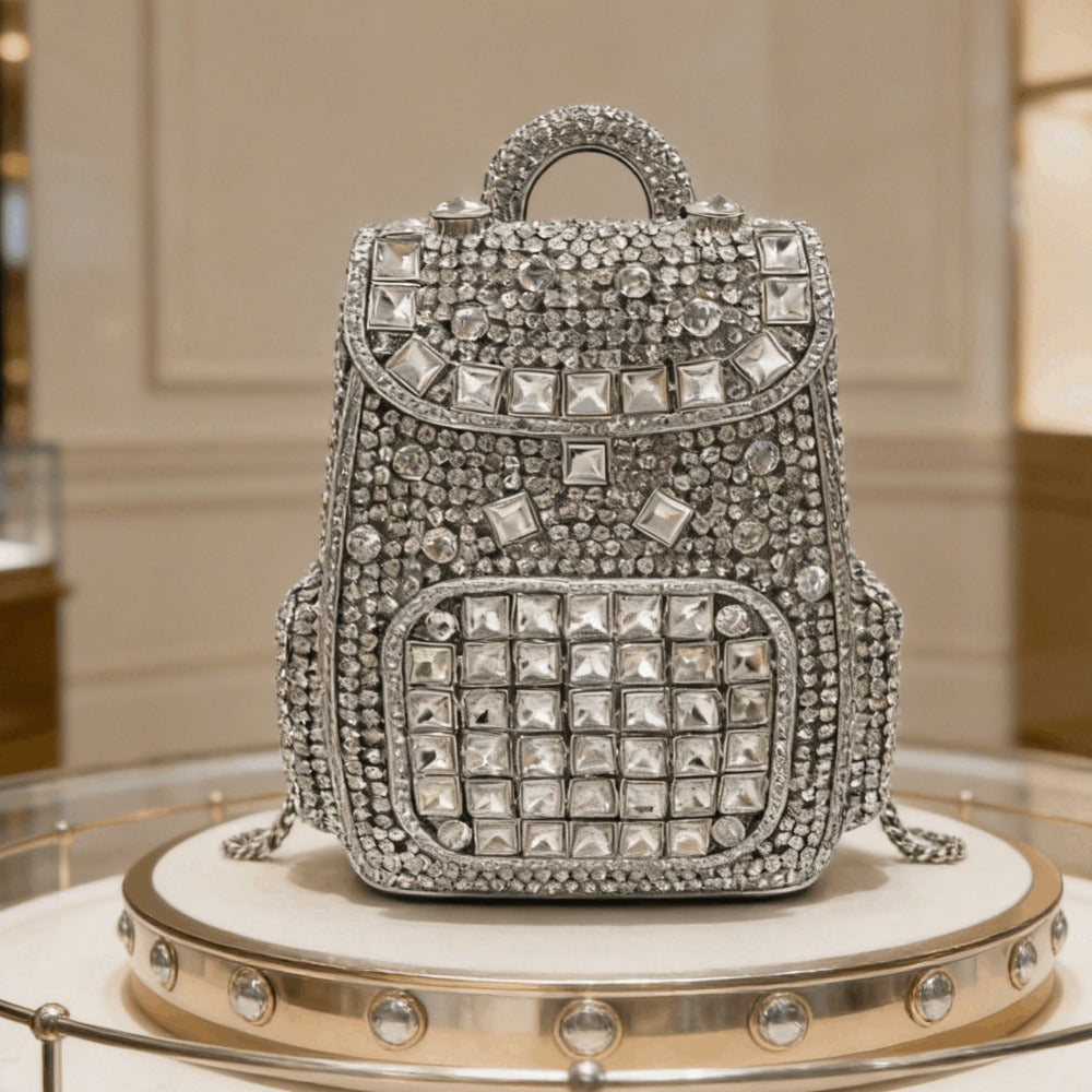 Women's Wallet – Crystal Evening Shaped Rhinestone Clutch – detail view 10