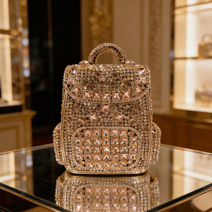 Women's Wallet – Crystal Evening Shaped Rhinestone Clutch – front view