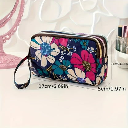 Women's Wallet – for Everyday Use, Floral Layer Zipper Multi Compartment – detail view 2