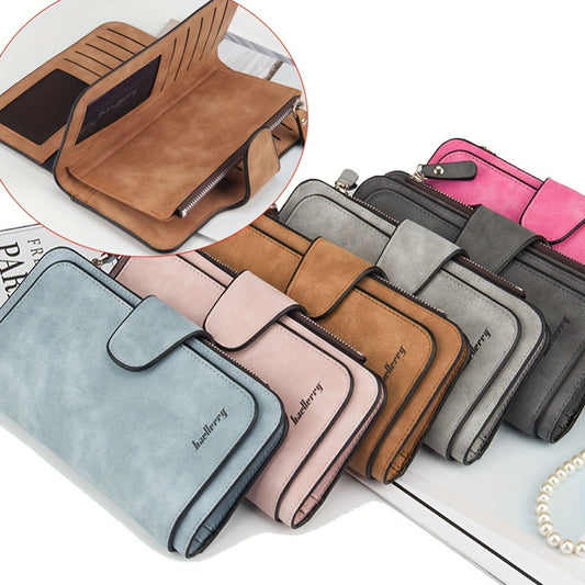 Women's Wallet – for Everyday Use, Trifold Long Card Slots Synthetic – front view