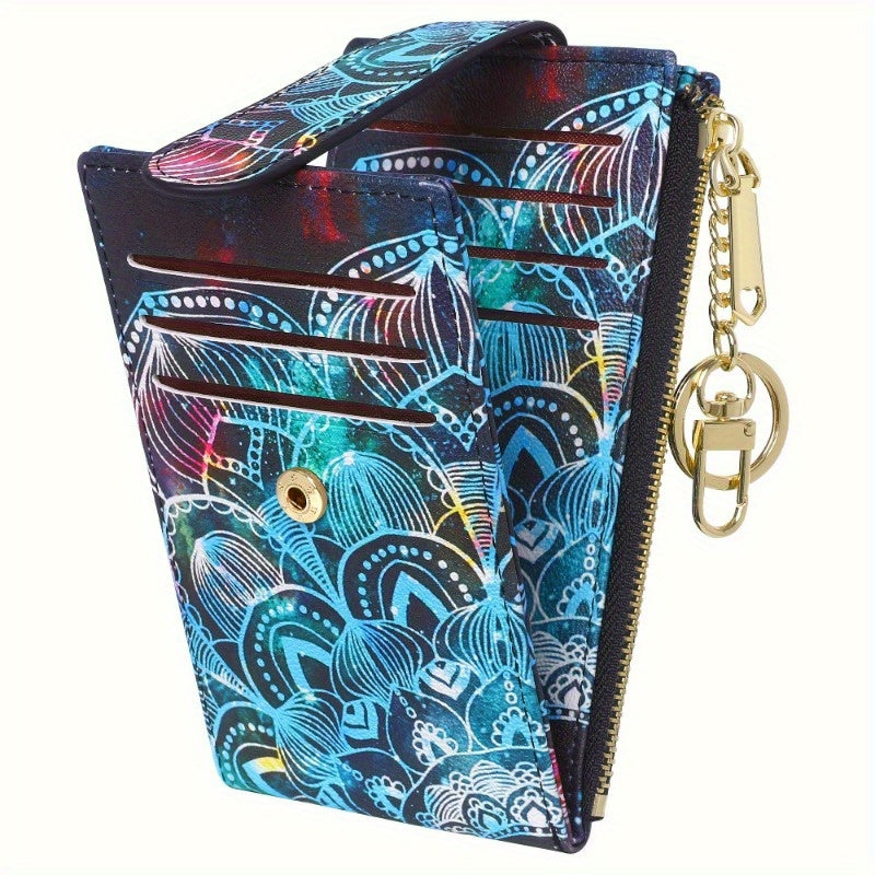 Women's Wallet – Foldable, Rfid Zipper Coin Colorful Mandala – detail view 2
