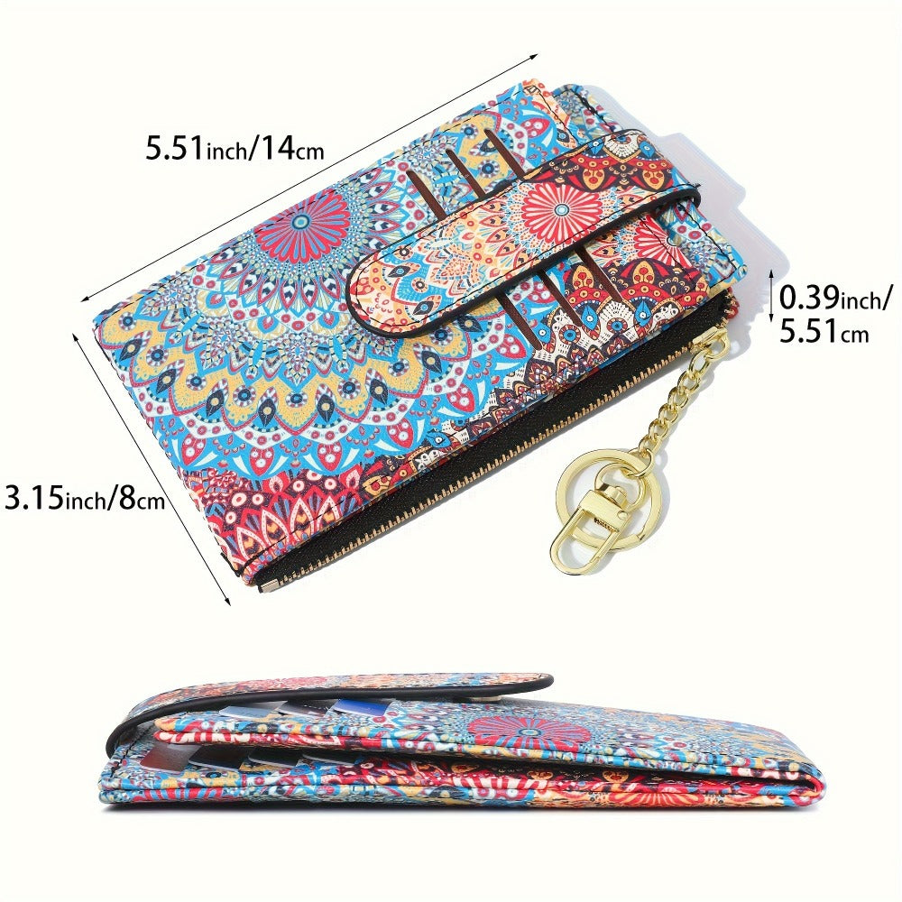Women's Wallet – Foldable, Rfid Zipper Coin Colorful Mandala – detail view 7
