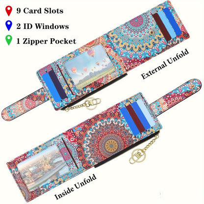 Women's Wallet – Foldable, Rfid Zipper Coin Colorful Mandala – detail view 9