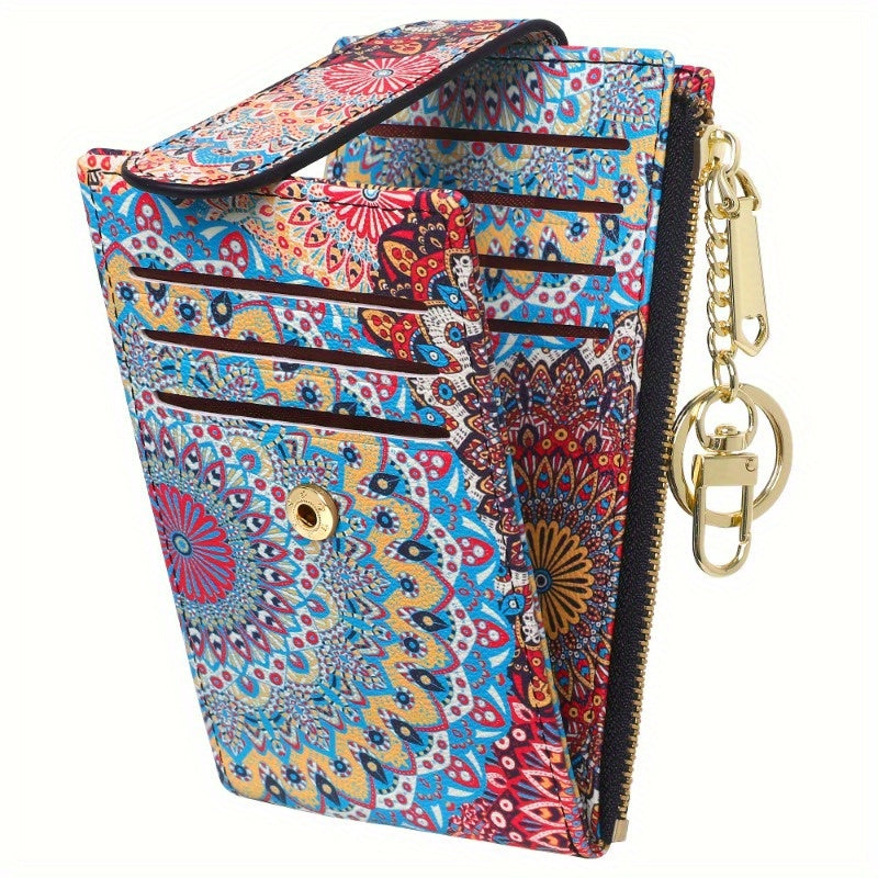 Women's Wallet – Foldable, Rfid Zipper Coin Colorful Mandala – detail view 25