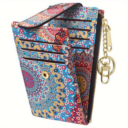 Women's Wallet – Foldable, Rfid Zipper Coin Colorful Mandala – detail view 25