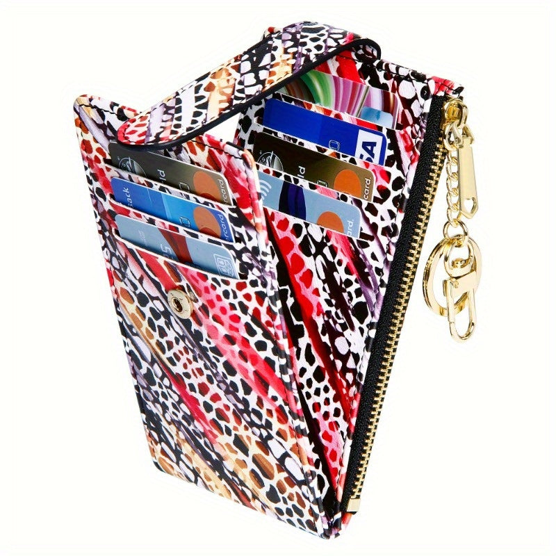 Women's Wallet – Foldable, Rfid Zipper Coin Colorful Mandala – front view - product view 18