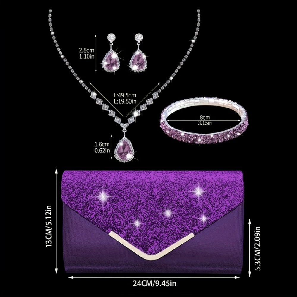 Women's Wallet – Glamorous Sequin Party Clutch Set – detail view 9