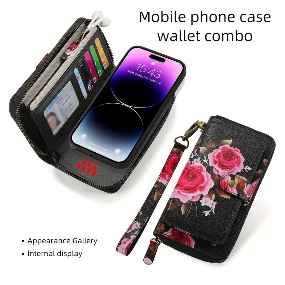 Women's Wallet – Large Capacity, Flower Pattern Long Clutch Large – detail view 9