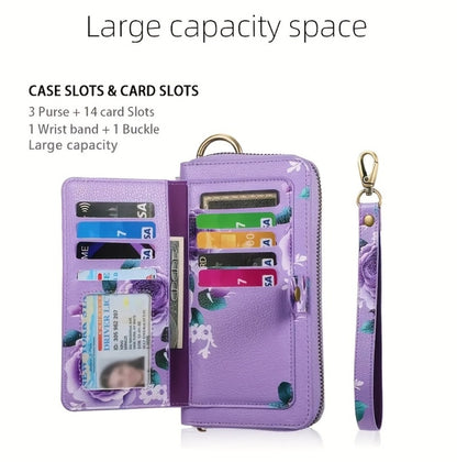Women's Wallet – Large Capacity, Flower Pattern Long Clutch Large – detail view 12