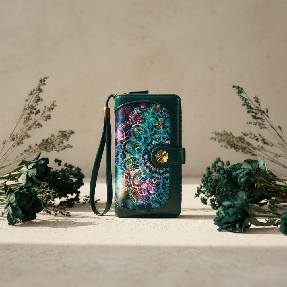 Women's Wallet – Large Capacity, Mandala Print Zipper Large Capacity – detail view 12