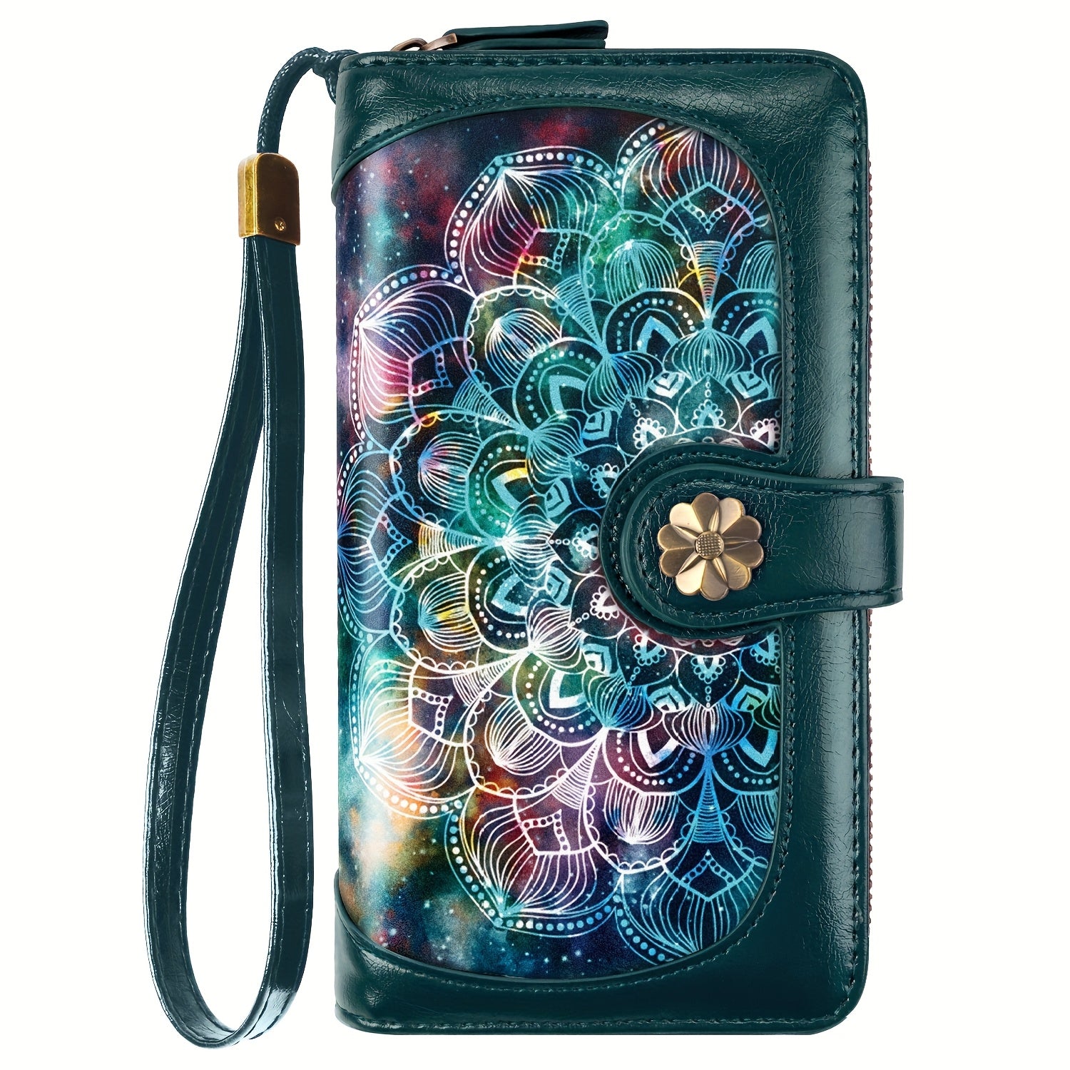 Women's Wallet – Large Capacity, Mandala Print Zipper Large Capacity – front view - product view 12