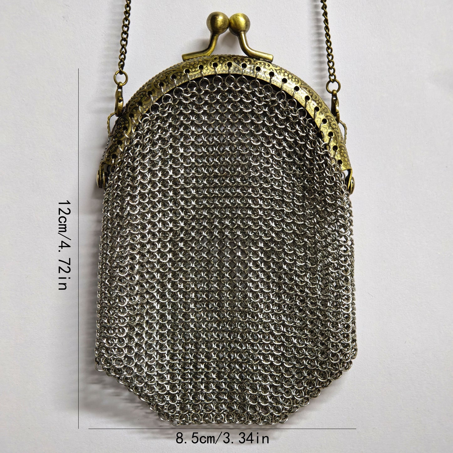 Women's Wallet – Mini, Metal Mesh Coin Chain Strap – detail view 12