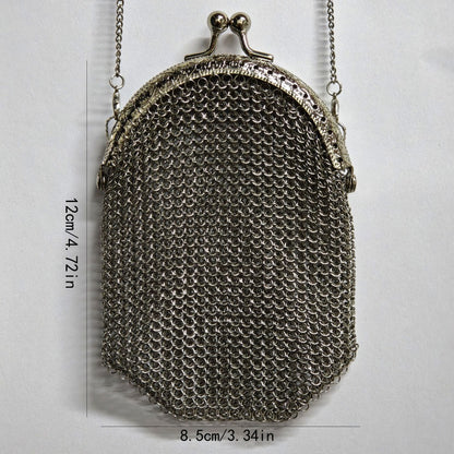 Women's Wallet – Mini, Metal Mesh Coin Chain Strap – detail view 6