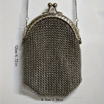 Women's Wallet – Mini, Metal Mesh Coin Chain Strap – detail view 9