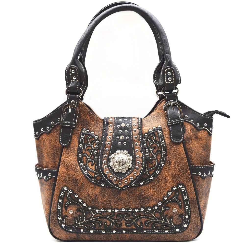 Women's Wallet – Multi-Pocket, Western Cowgirl Rhinestone Studded Set – detail view 9
