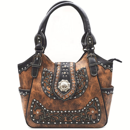 Women's Wallet – Multi-Pocket, Western Cowgirl Rhinestone Studded Set – detail view 9