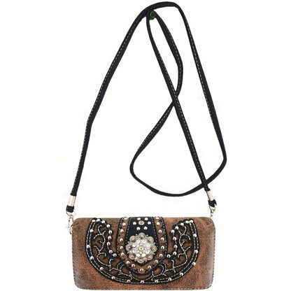 Women's Wallet – Multi-Pocket, Western Cowgirl Rhinestone Studded Set – detail view 5