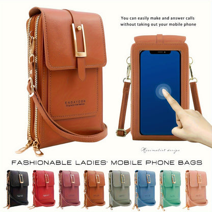 Women's Wallet – PU Leather, Adjustable Strap, Mini – front view