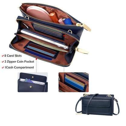 Women's Wallet – 13 Colors, PU Leather, Mini, Adjustable Strap – detail view 15